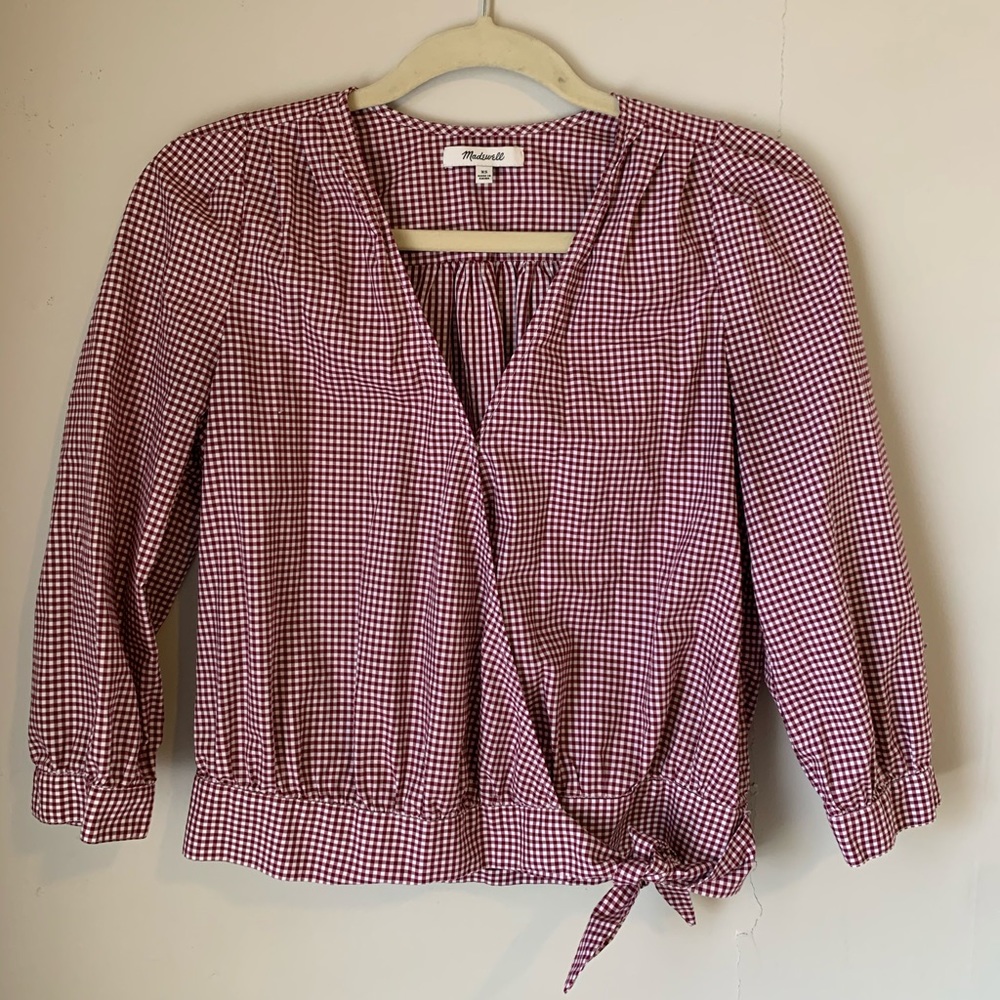 madewell gingham blouse